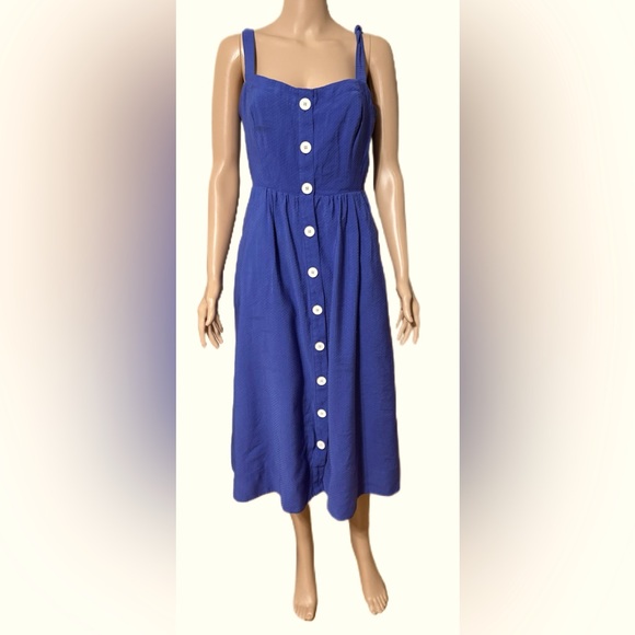Anthropologie Maeve Blue Midi Dress - Picture 2 of 10